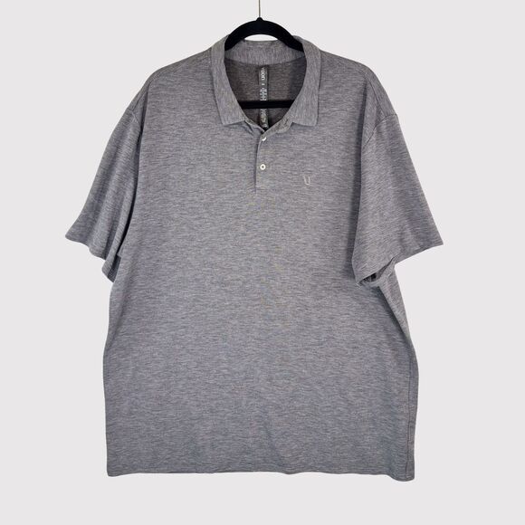 Vuori Mens Polo Shirt Gray Short Sleeve Performance Stretch Golf Preppy 2XL XXL - Picture 2 of 9